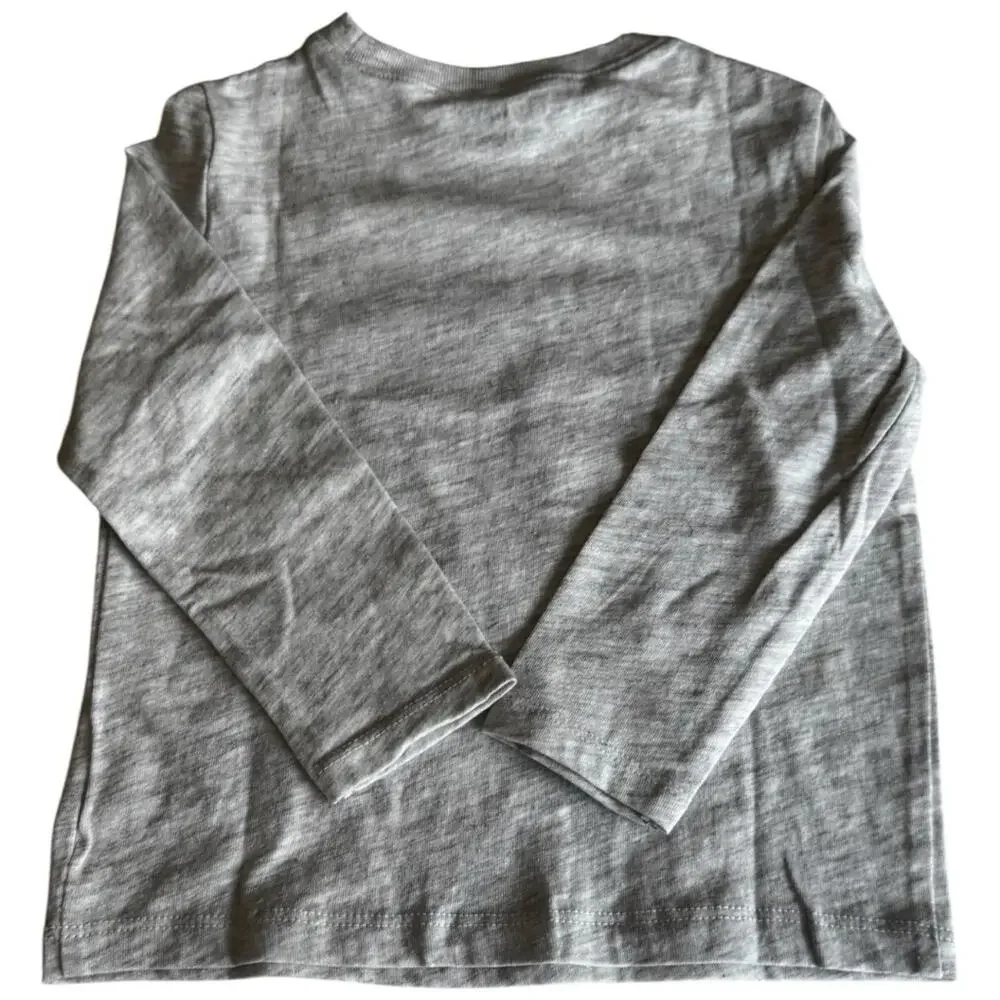 Old Navy Gray Dino Crane Long Sleeve Tee Sz 2T